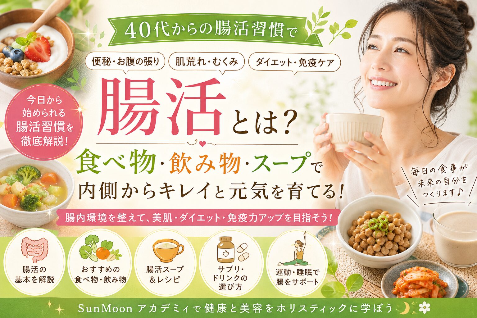 腸活とは？食べ物・飲み物・ヨーグルト・スープで始める40代からの腸活ダイエット